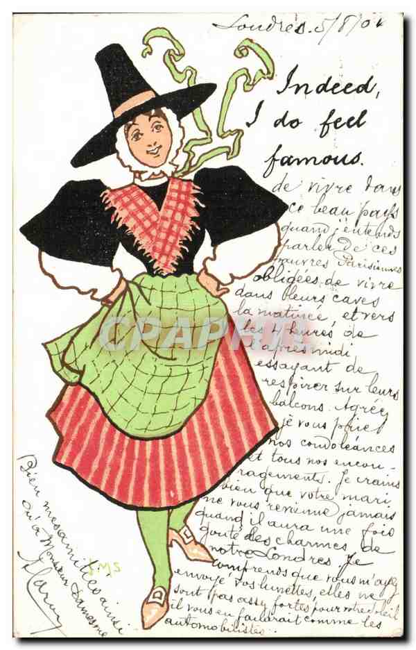 CPA Femme Folklore Costume Londres