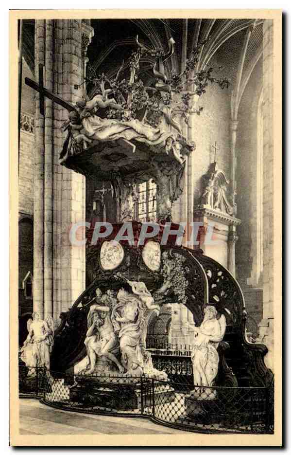 Geschnitzter Predigerstuhl — Kathedrale von Tournai — Verlag CPAPHIL, n° 19