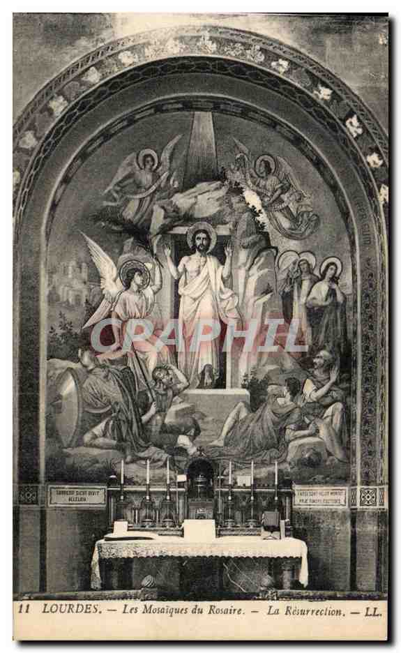 CPA Lourdes Les mosaiques du rosaire La Resurrection