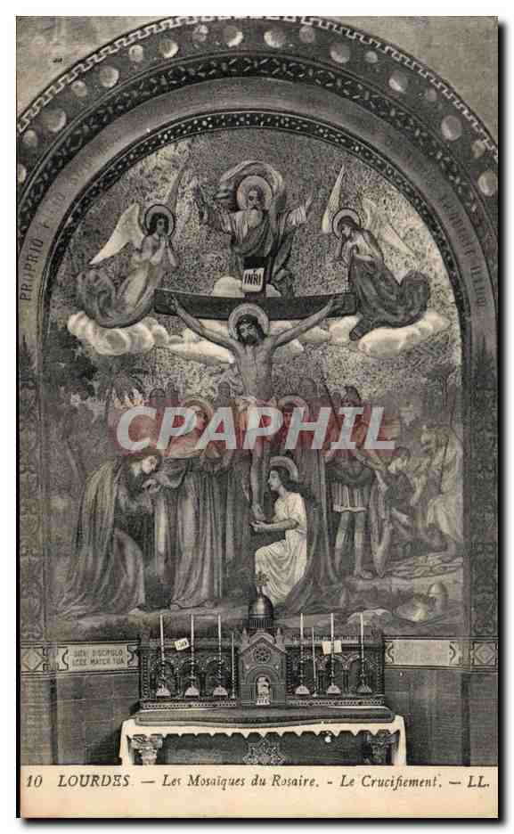 CPA Lourdes Les mosaiques du rosaire Le crucifiement