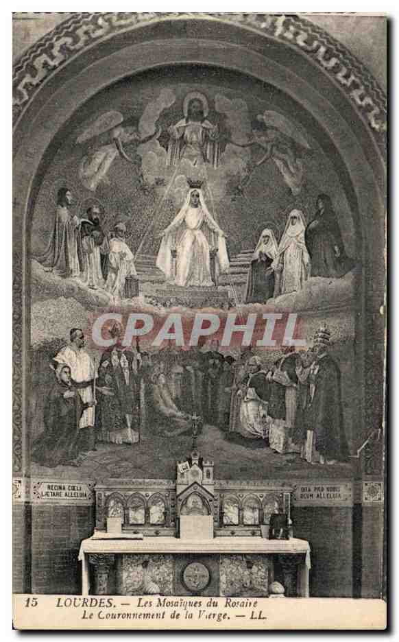 CPA Lourdes Les mosaiques du Rosaire Le couronnement de la vierge 
