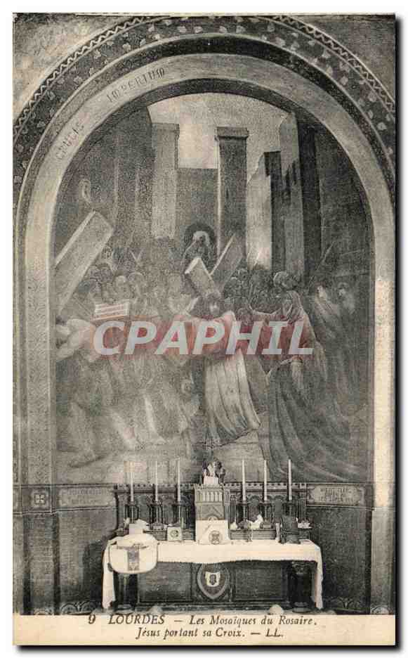 CPA Lourdes Les Mosaiques du Rosaire Jesus portant sa Croix