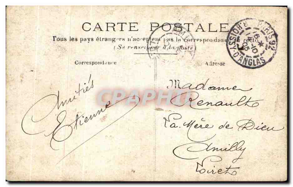 CARTE PHOTO Homme Boissy d Anglais  — Verso