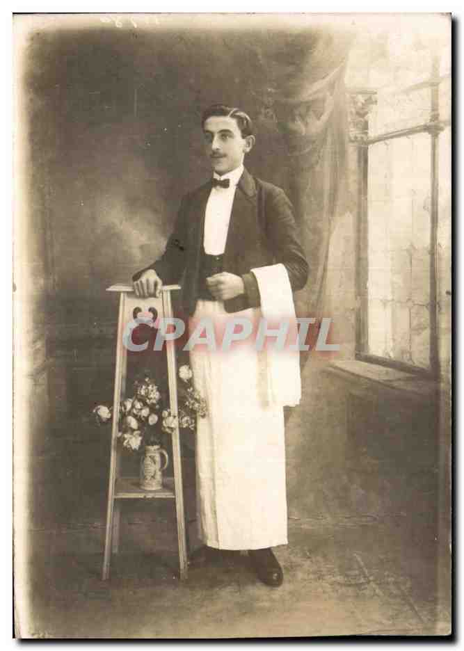 CARTE PHOTO Homme Serveur 