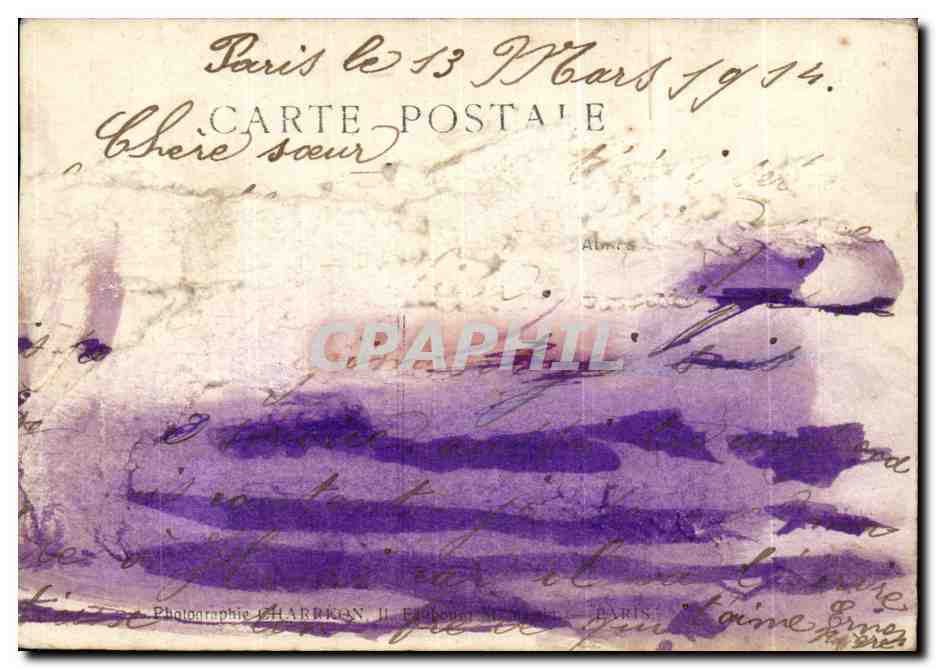 CARTE PHOTO Homme Serveur  — Verso