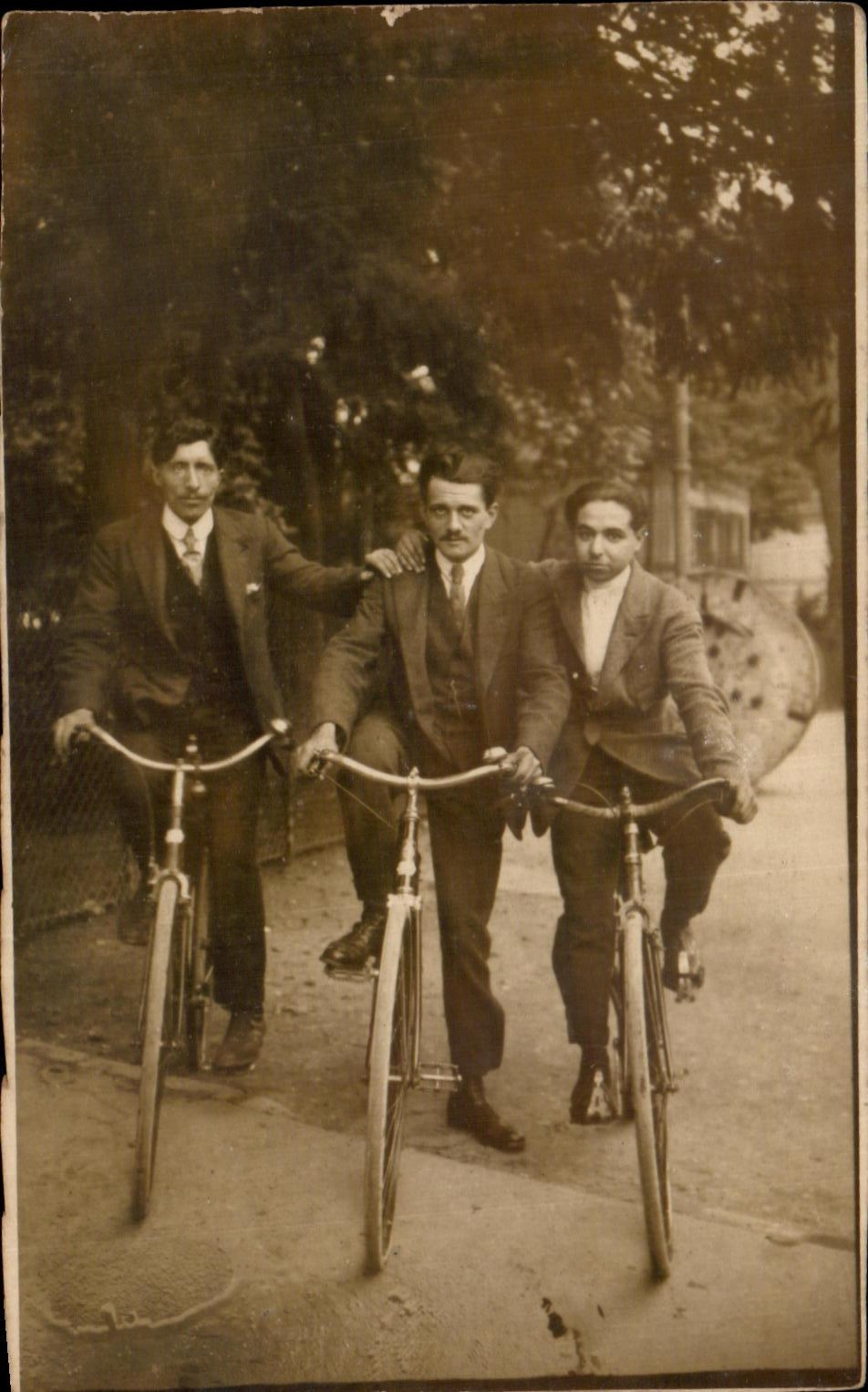 CARTE PHOTO Hommes Velo Cycle Bike Biking Cycling