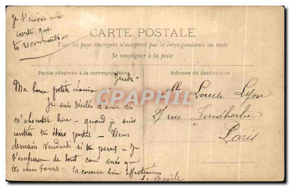 CARTE PHOTO Cour de recreation Enfants a l ecole ronde — Rückseite