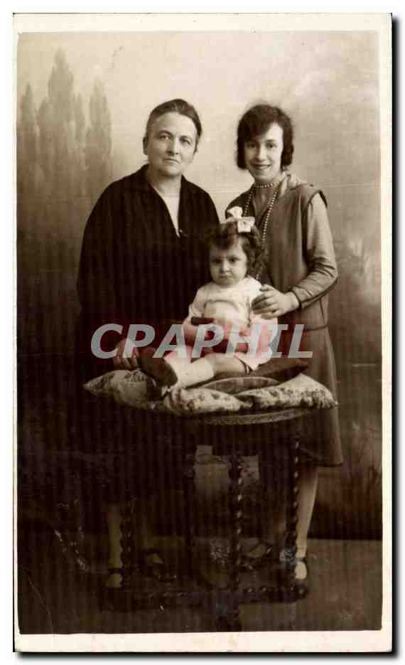 CARTE PHOTO Famille et bebe