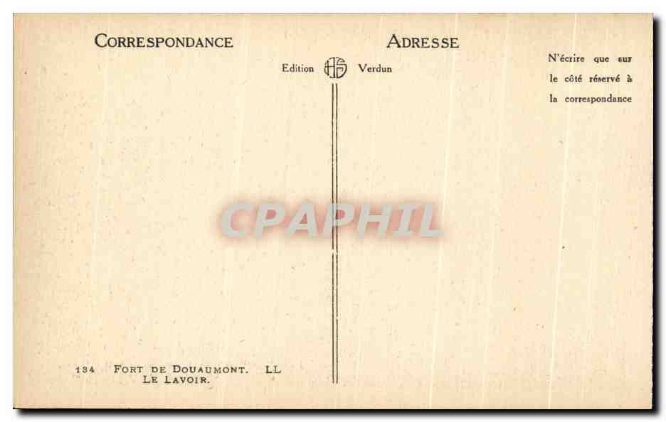 CPA Fort De Douaumont Le Lavoir Militaria — Rückseite