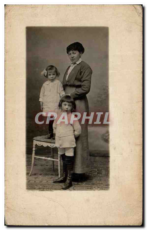 CARTE PHOTO Femmet et Enfants