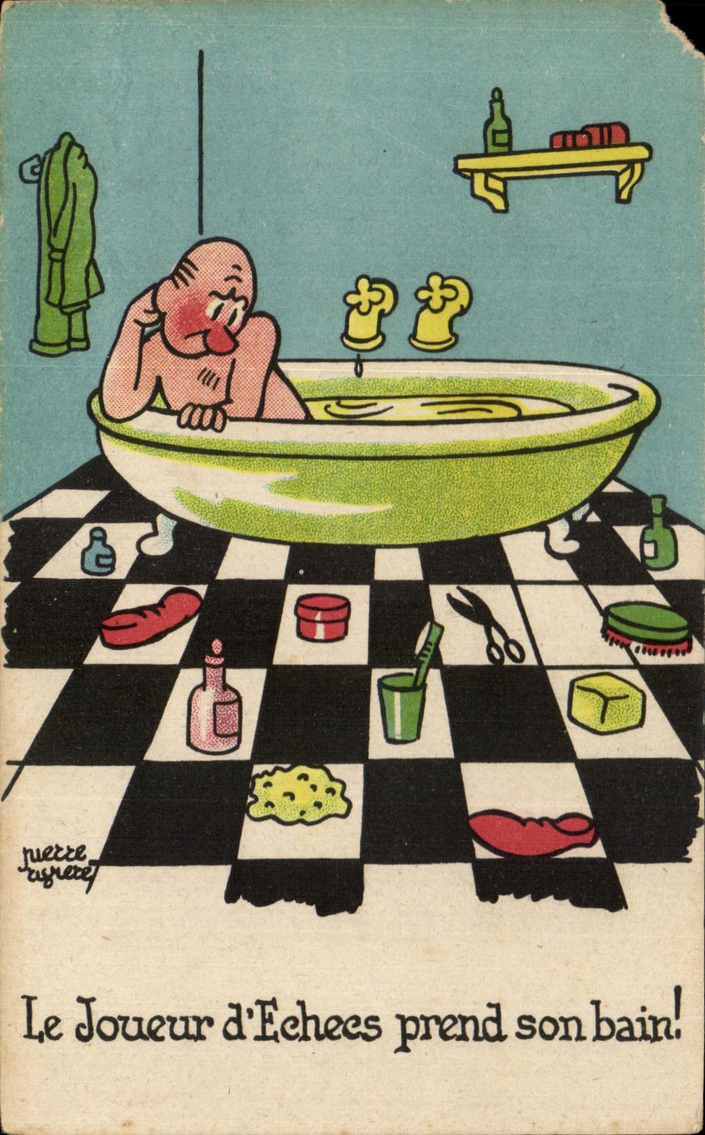 CPA Le Joueur d Echecs prend son bain Chess