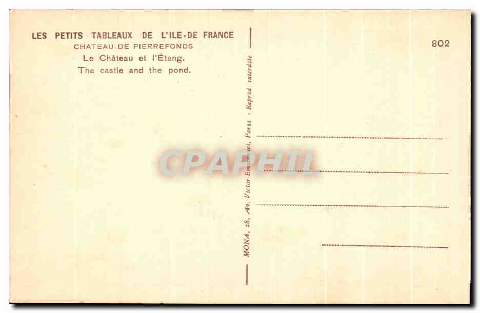 Château de Pierrefonds — Le château et l'Étang — Mong — Rückseite