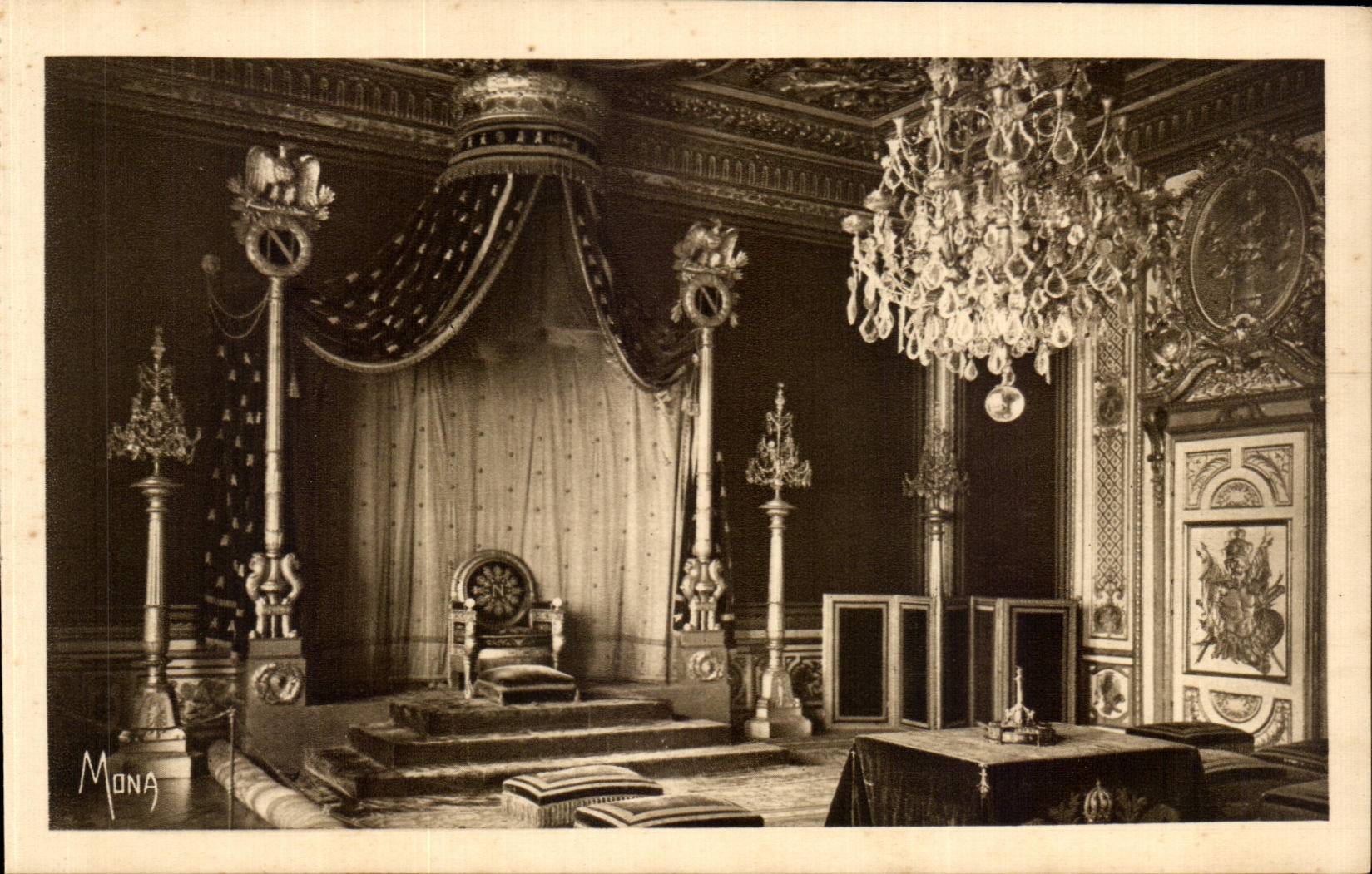 Sala del Trono de Napoleón I — Palacio de Fontainebleau — editor MONA, n° 504