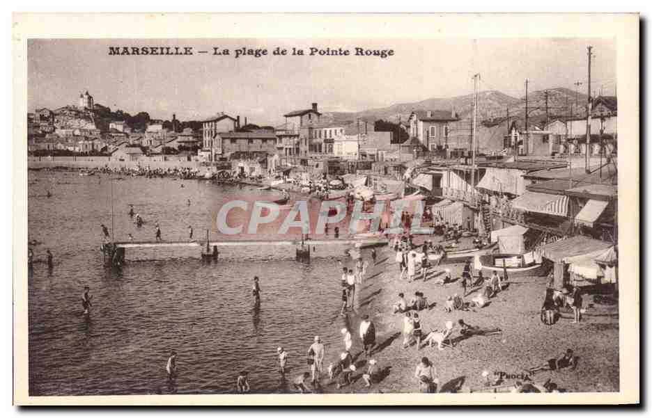 CPA Marseille La Plage de la Pointe Rouge