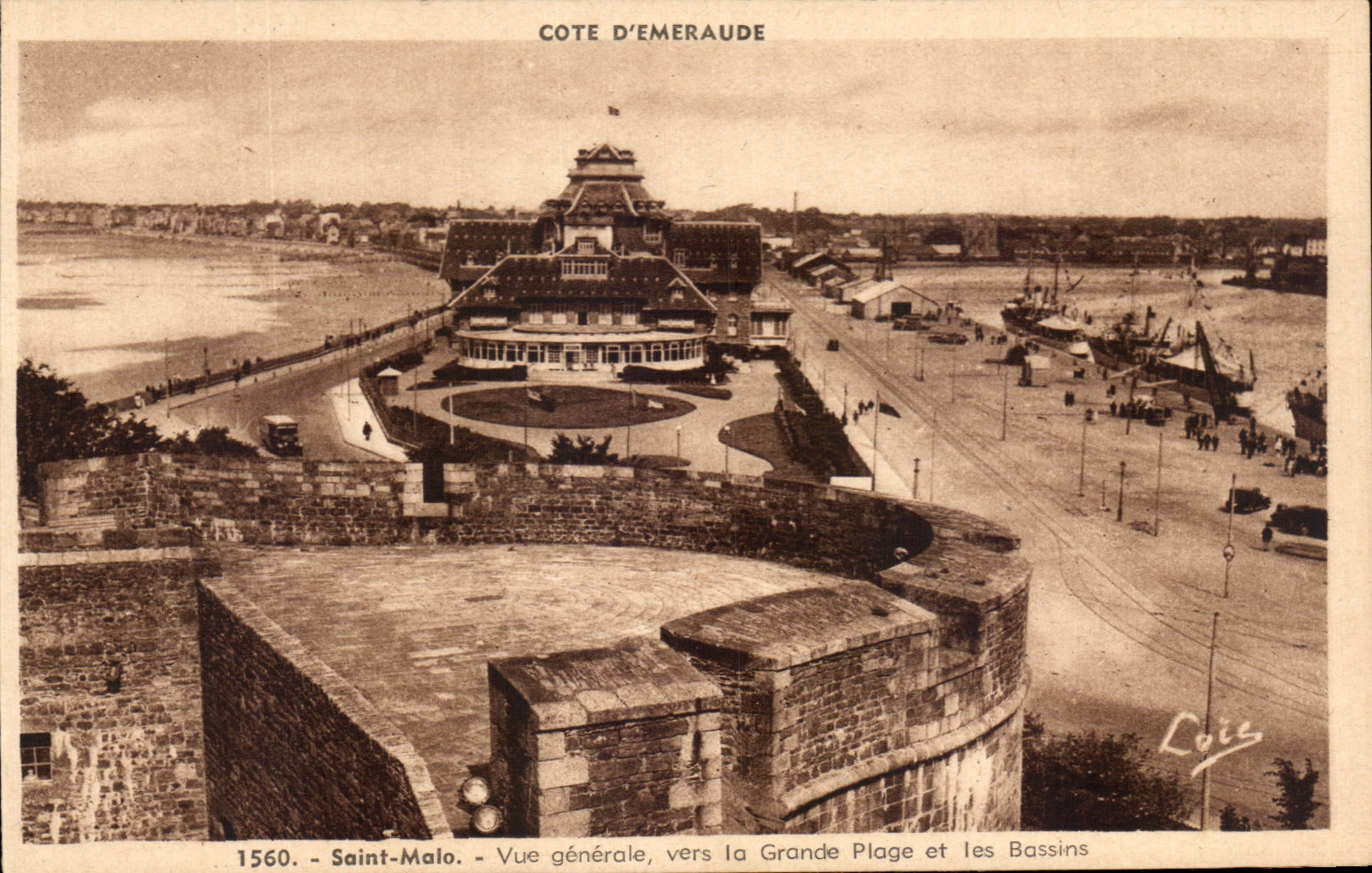 Saint-Malo - Côte d'Émeraude - Vue générale vers la Grande Plage et les Bassins - Éditeur Loïs, n°1560