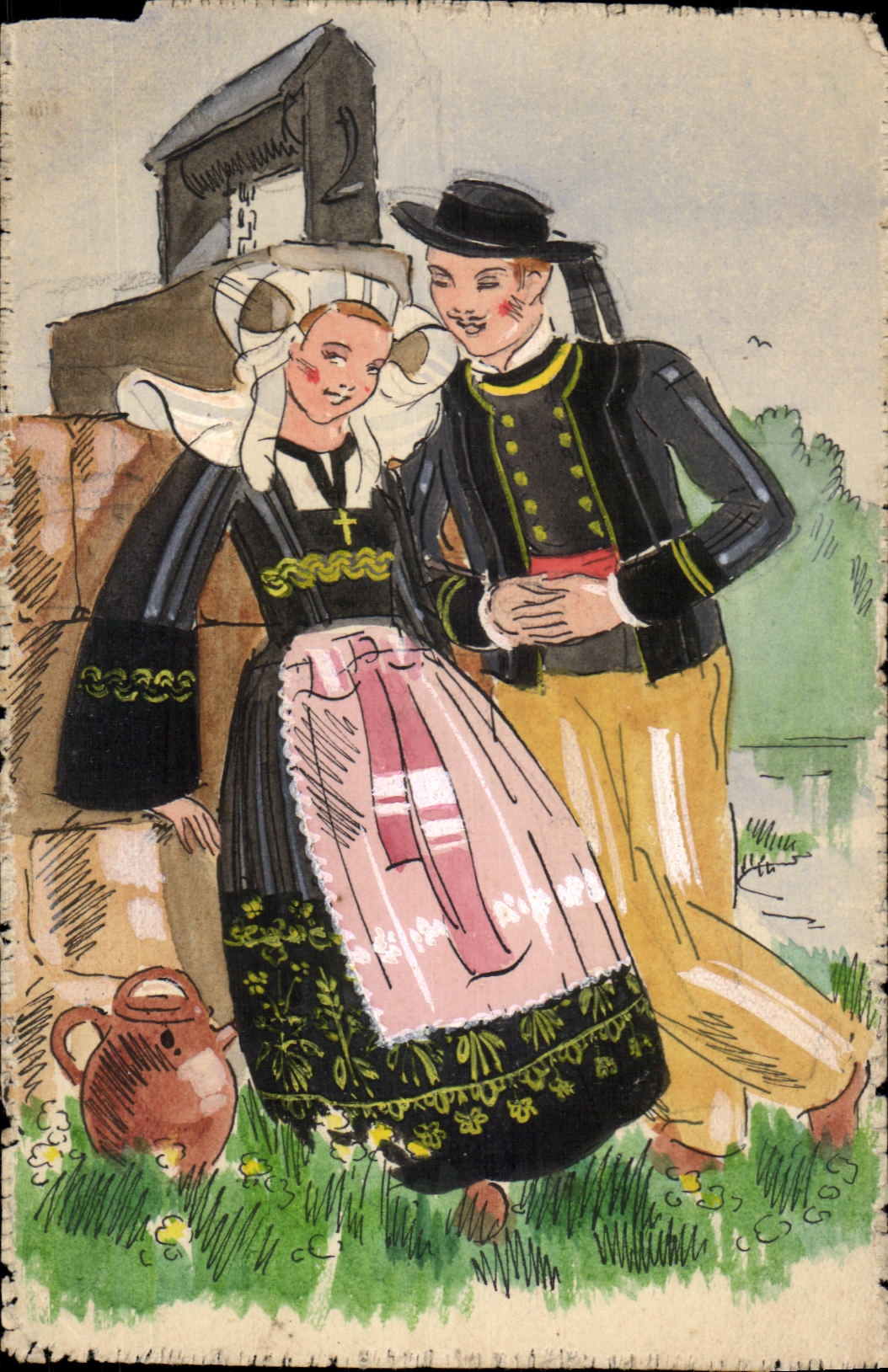 CPA Folklore Couple 