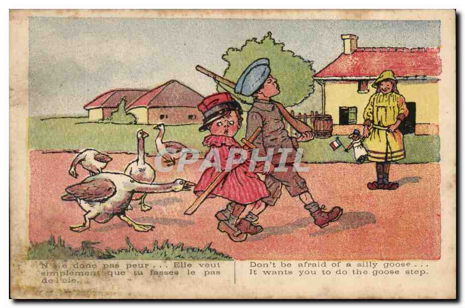 CPA Enfants oies