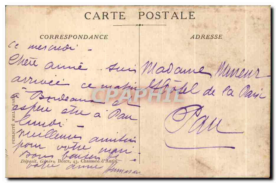 CPA Enfants oies — Verso