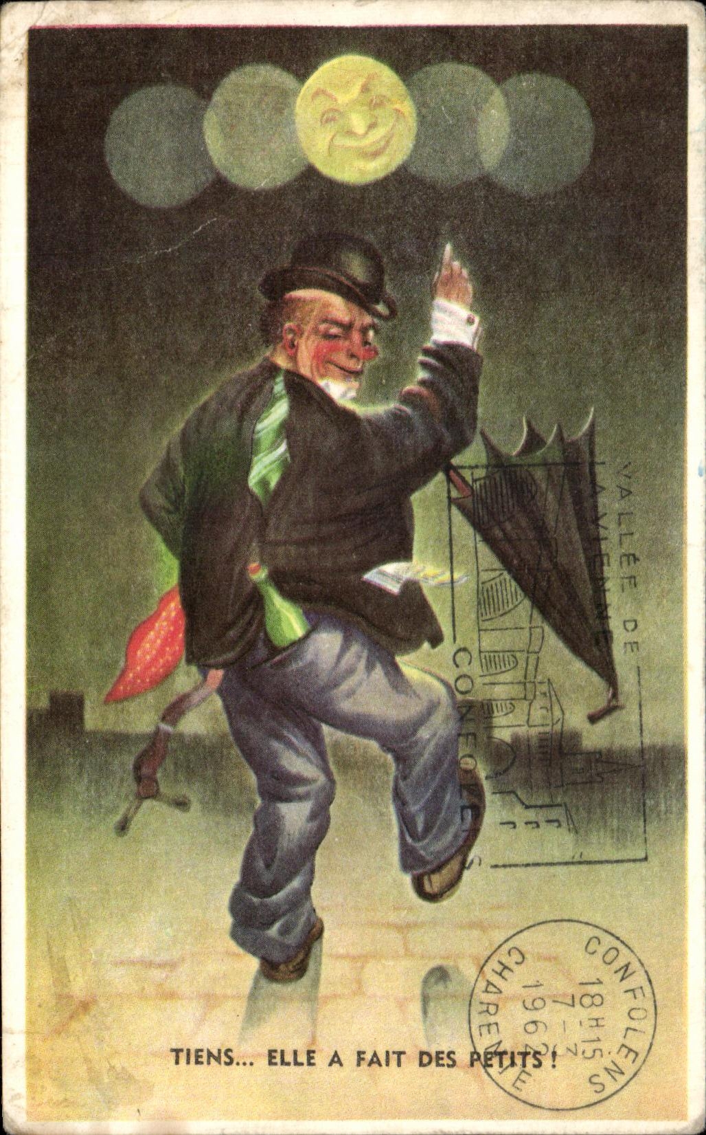 L'homme et la lune souriante — 'TIENS... ELLE A FAIT DES PETITS!' — Vallée de Confolens
