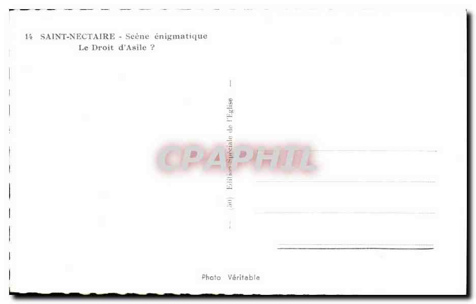 CPA Saint Nectaire Seen enigmatique Le Droit d Asile — Rückseite