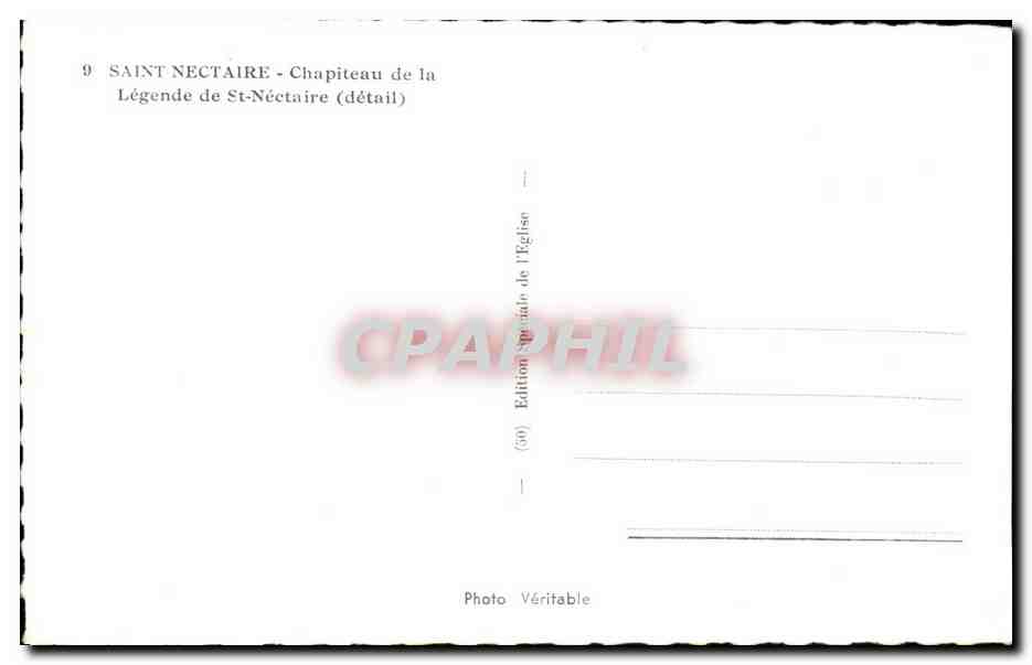 CPA Saint Nectaire Chapiteau de la Legende de St Nectaire — Rückseite