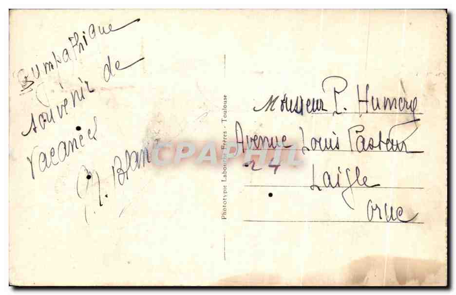 CPA Biarritz Le Casino bellevue — Verso