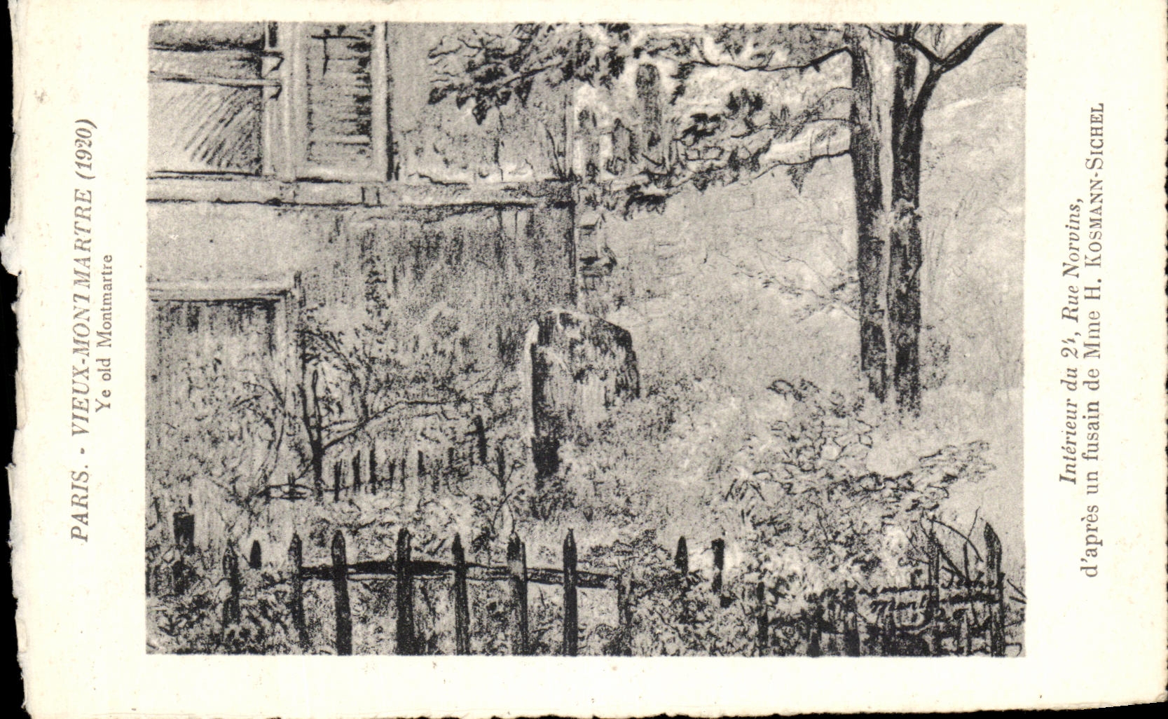 CPA Paris Vieux Montmartre 1920 Ye old Montmartre Interieur du 2 Rue Norvins d apres un fusain de Mme H Kosmann Stchel