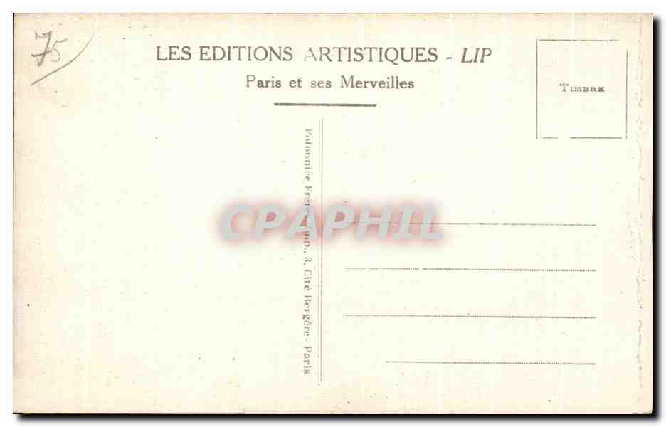 CPA Paris Le Pantheon LIP Le Tombeau de Soufflot Architecte du Pantheon — Rückseite
