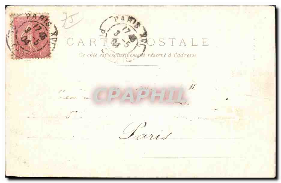 CPA Paris Hotel de La Valette — Rückseite