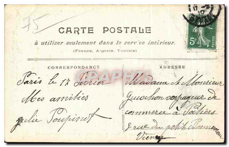CPA Paris Inonde Restaurant Ledoyen Champs elysees — Rückseite