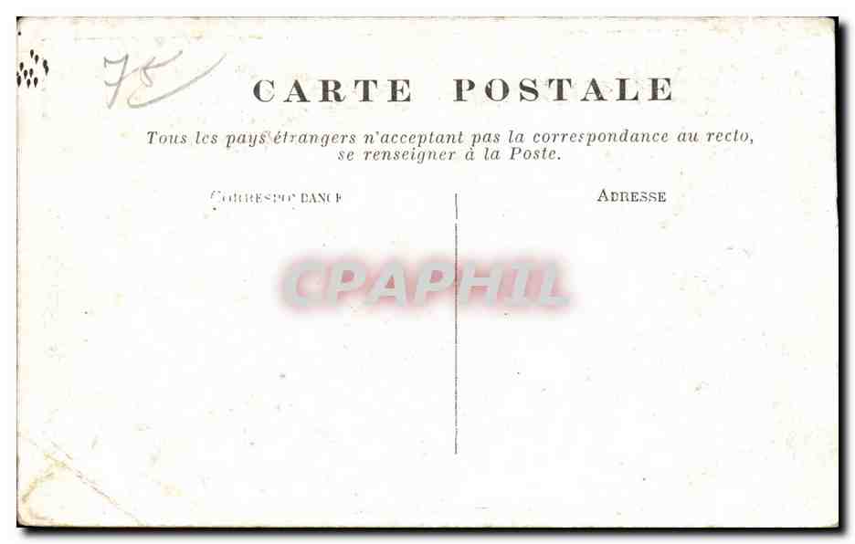 CPA Paris Inonde Janvier 1910 Palais de la Legion d Honneur et Gare d Orsay — Rückseite