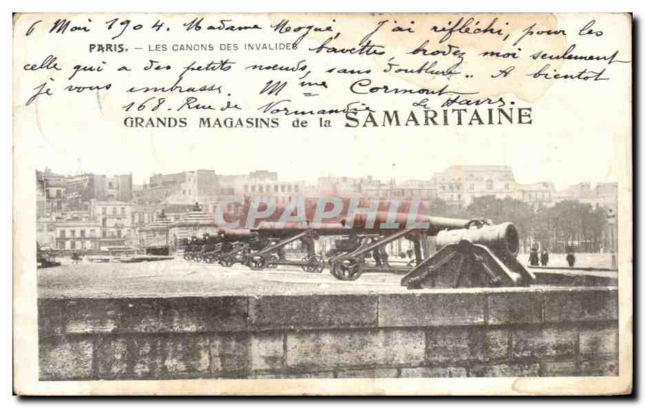CPA Paris Les Canons Des Invalides Grands Magasins de la Samaritaine