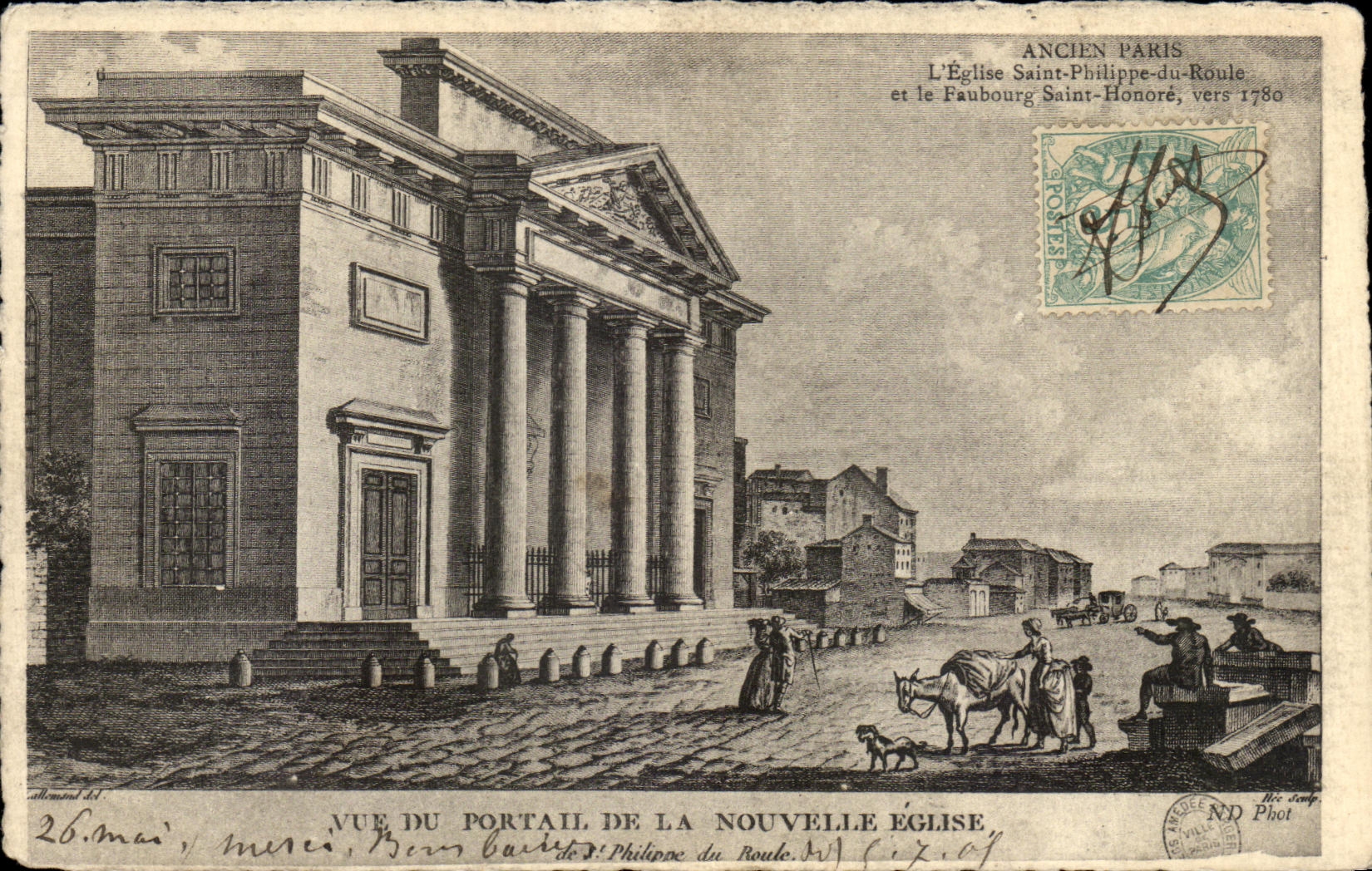 CPA Ancien Paris L Eglise Saint Philippe du Roule et le Faubourg Saint Honore vers 1780