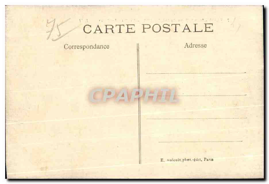 Vintage Postcard Paris Floods of January 1910 The Seine Street — Back
