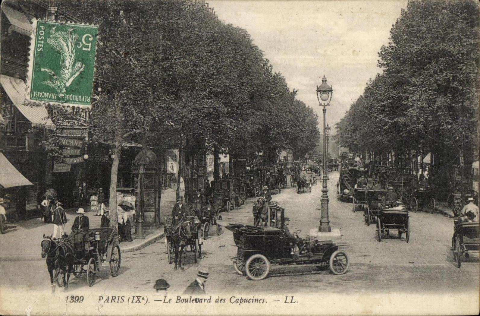 CPA Paris Le Boulevard des Capucines Automobile
