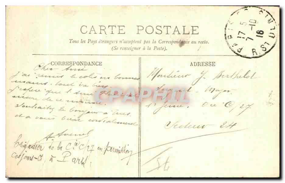 CPA Paris Le Bois de Boulogne Aux Acacias Cheval Horse — Rückseite