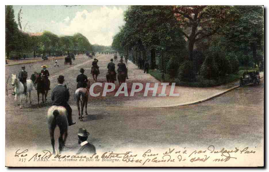 CPA Paris L Avenue du Bois de Boulogne Cheval Horse