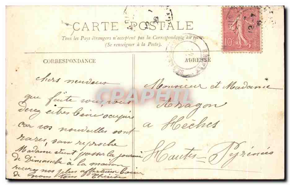 CPA Paris Place de la Concorde et la Seine Peniche Sacre Coeur Montmartre — Rückseite
