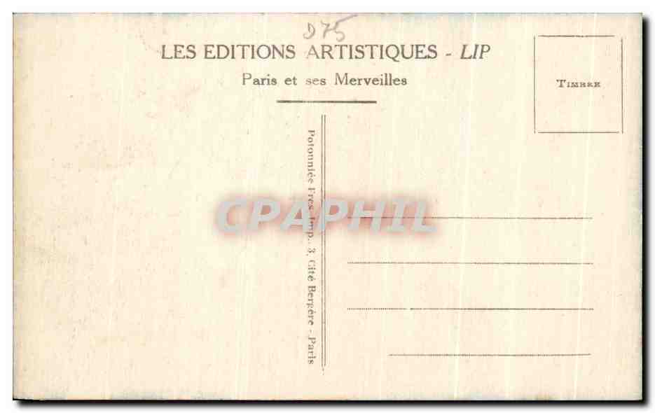 CPA Paris Le Dome des Invalldes LIP The Dome of the Hotel des Invatides — Verso