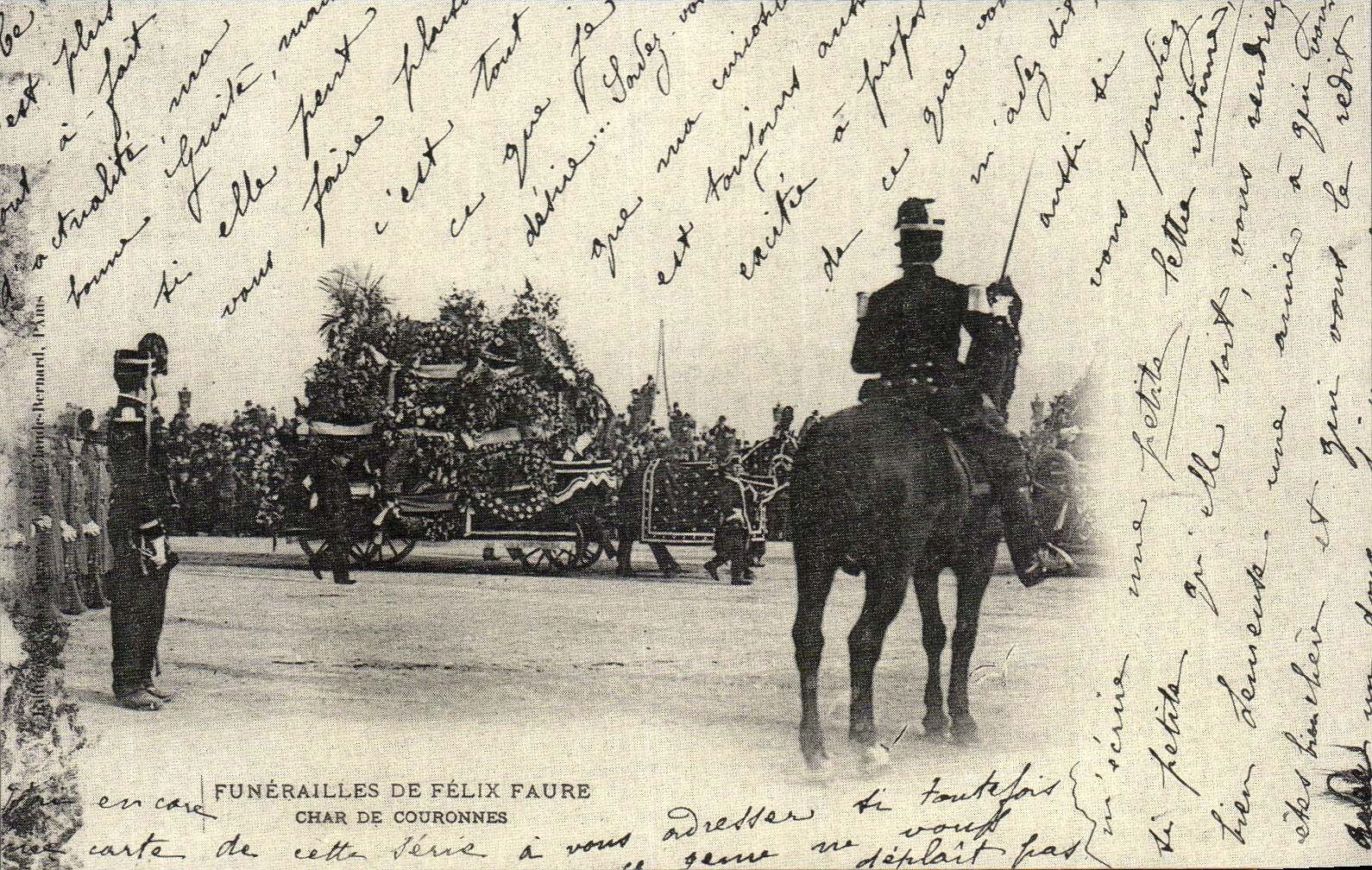 REPRO Funerailles De Felix Faure Char De Couronnes Militaria Cheval Horse 