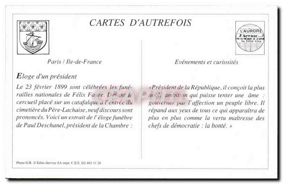 REPRO Funerailles De Felix Faure Char De Couronnes Militaria Cheval Horse  — Rückseite
