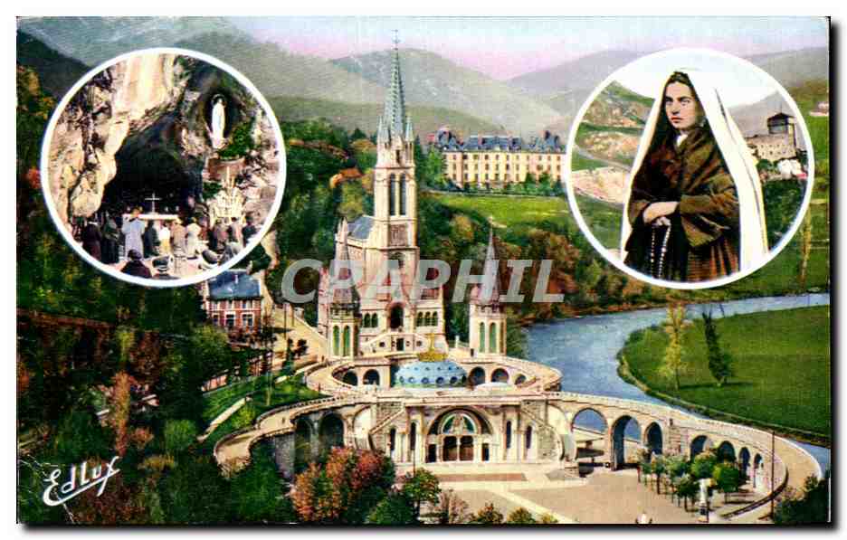 Lourdes — La Basilique, La Grotte, Ste Bernadette — Éd. Edlux