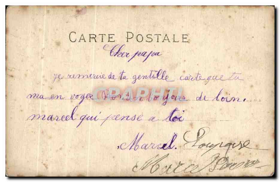 CPA Fantaisie Enfants Barque oeuf Marins — Rückseite