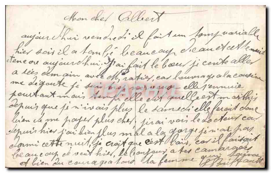 CPA Fantaisie Femme Anniversaire — Verso