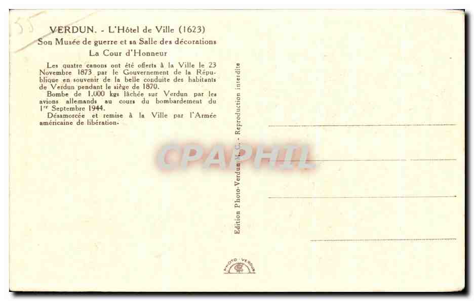 Verdun - L'Hôtel de Ville (1623) — Musée de guerre et Salle d'Honneur — Édition Photo Verdun — Reverso