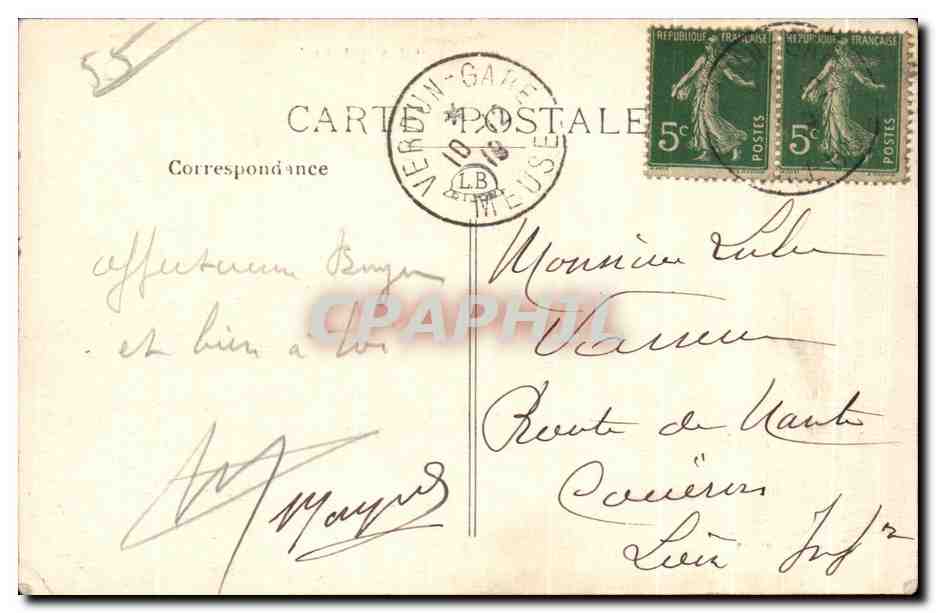 CPA Verdun Un coin la Rue Saint Plerre Ses Ruines Militaria — Rückseite