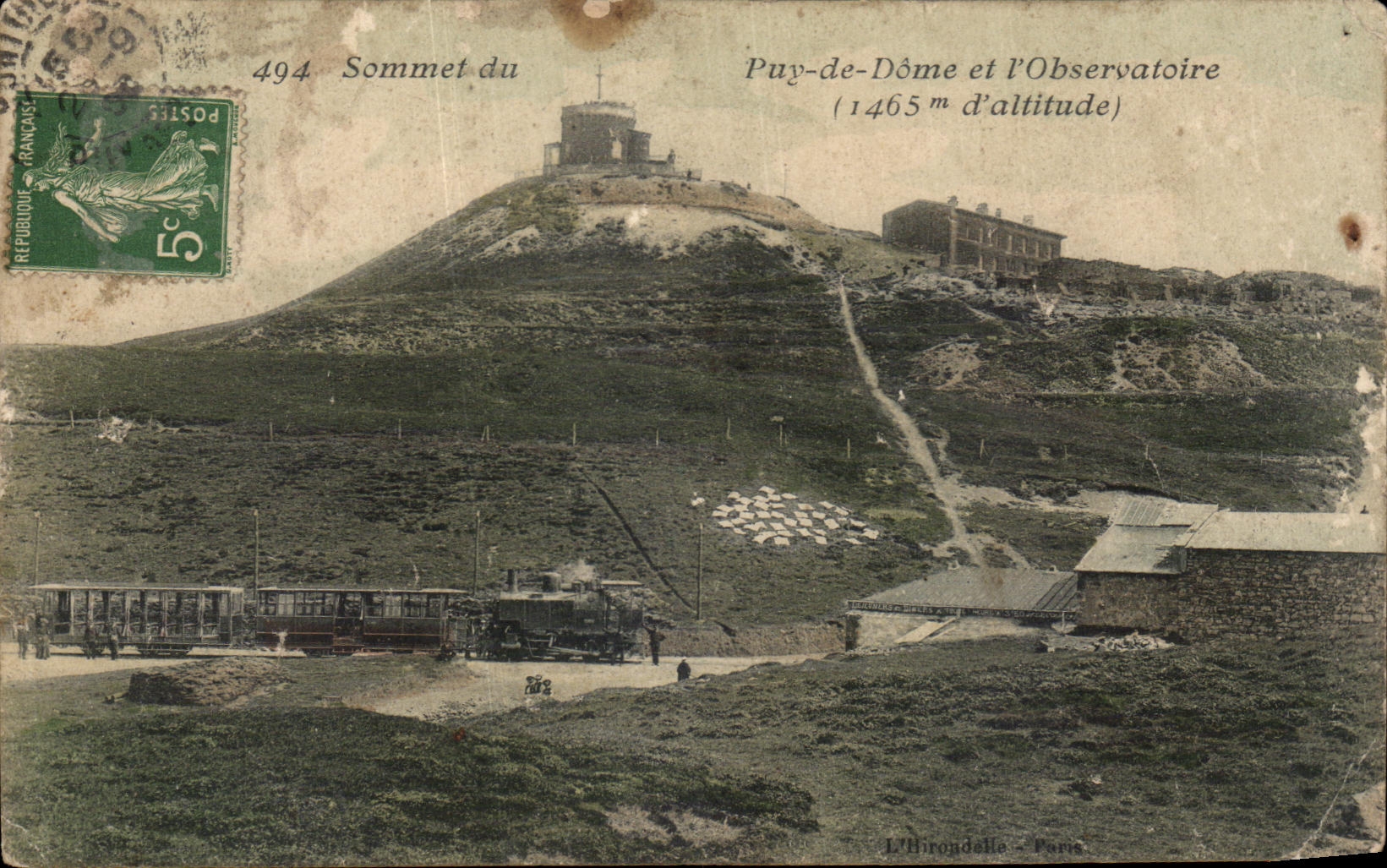CPA Sommet du Puy de Dome et I Observatoire Train 