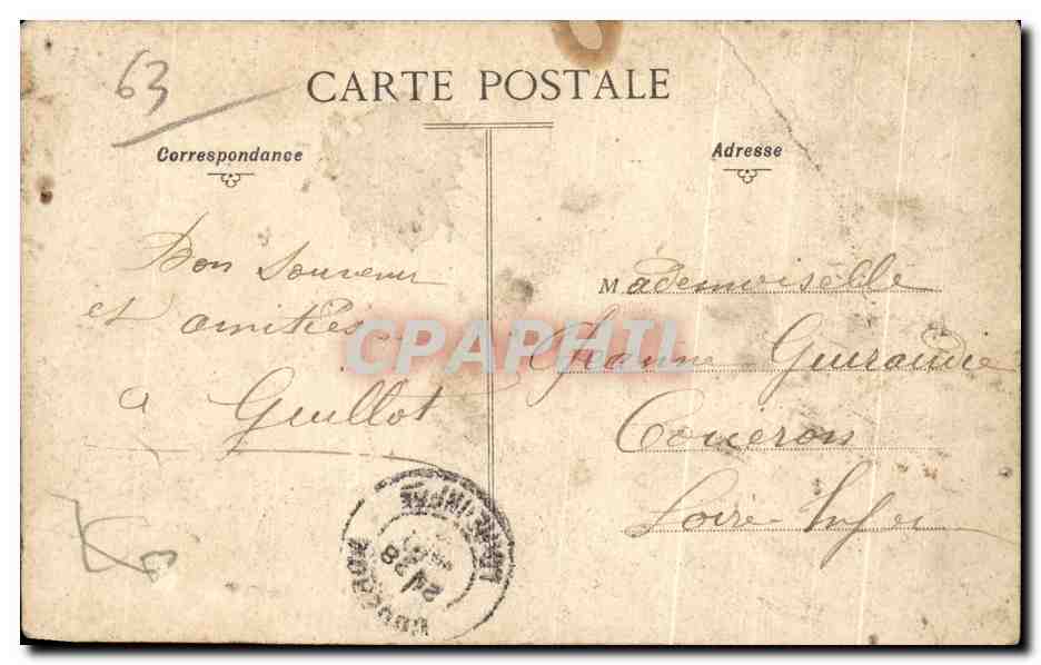 CPA Sommet du Puy de Dome et I Observatoire Train  — Rückseite