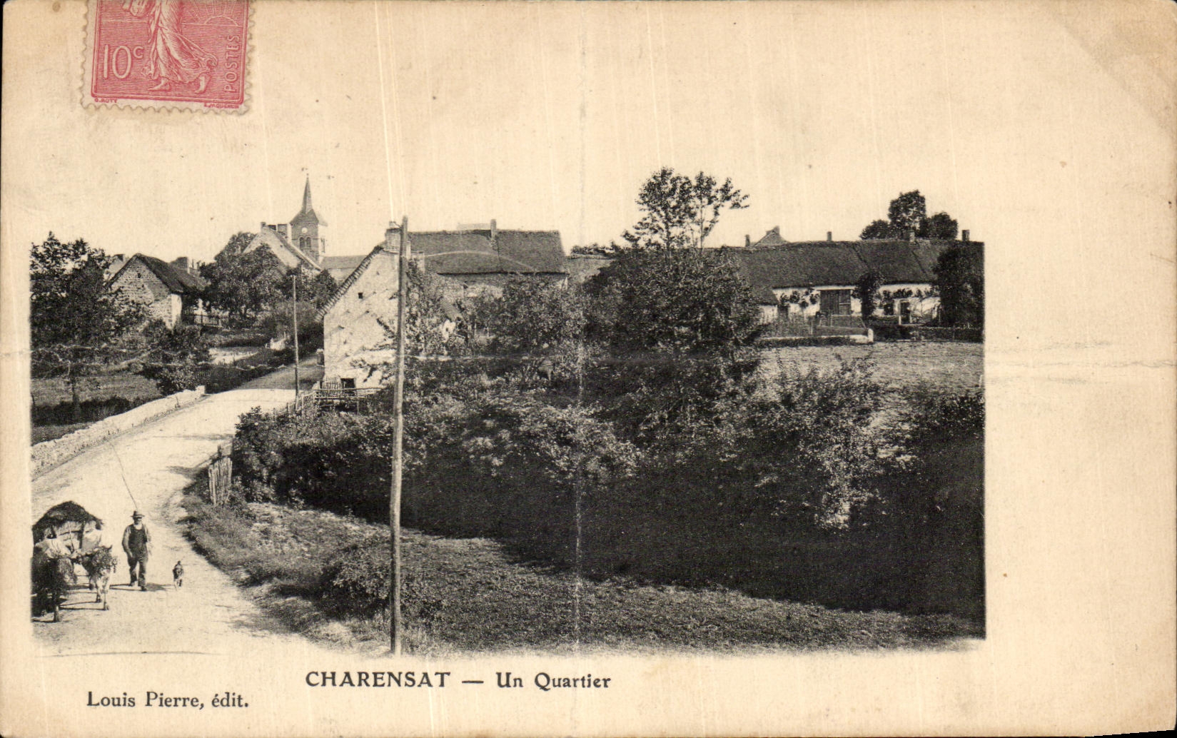 CPA Charensat Un Quartier