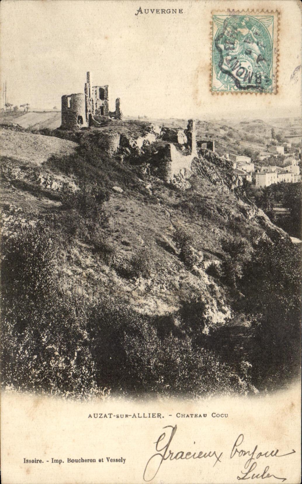 Auzat-sur-Allier - Château Cocu — Auvergne, éditeur Imp. Boucheron et Vessely